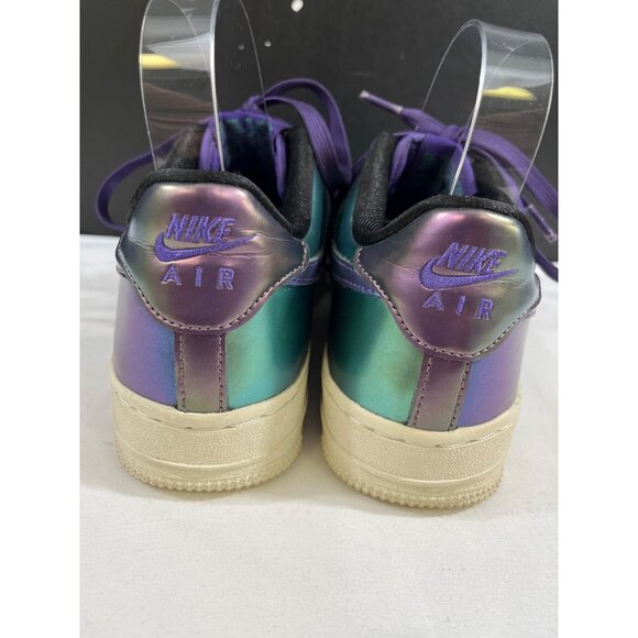 Nike Air Force 1 Boy's Blue Holographic Low Top Sneakers Size 5Y SKU 6115 - Picture 4 of 8